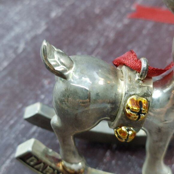 Lenox Babys First Christmas Silver Rocking Horse Ornament 2002 Keepsake - Picture 15 of 16